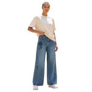 Playboy Wide Leg Jeans with Graphic Print Junior size 1